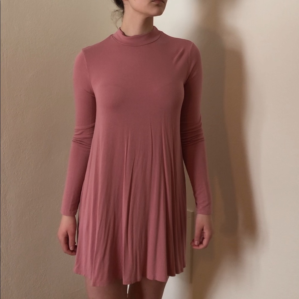 Long Sleeve Soft Pink Dress